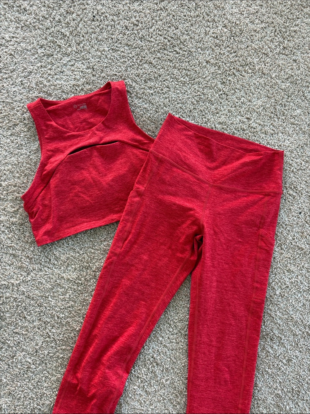 OFFLINE Red Seamless Workout Set - Crop Tank & High Waist Leggings
